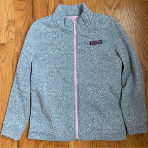 Vineyard Vines Girls Full Zip Gray Jacket Size Large (14).
